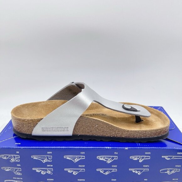 Birkenstock Gizeh Birko-Flor Thong Sandal Silver EU 42 Mens US 9- 9.5/ Wms US 11 - Picture 9 of 13